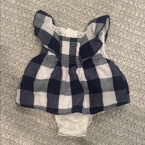 Mud Pie Navy and White Plaid Dress: 3-6 months